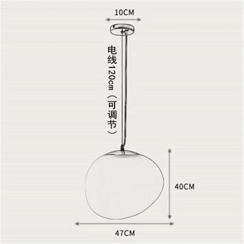 DecorBites™ Gregg Glass Pendant Light, Modern LED Hanging Lamp for Dining Kitchen Loft