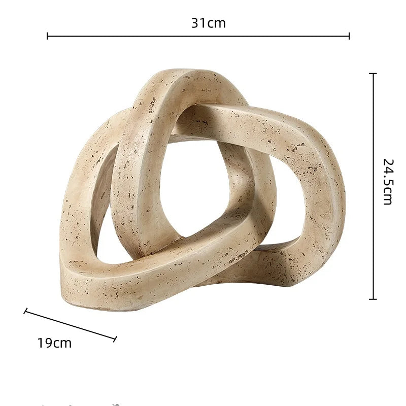 DecorBites™ Geometric Interlocking Loop Knot Resin Art Ring Figurine