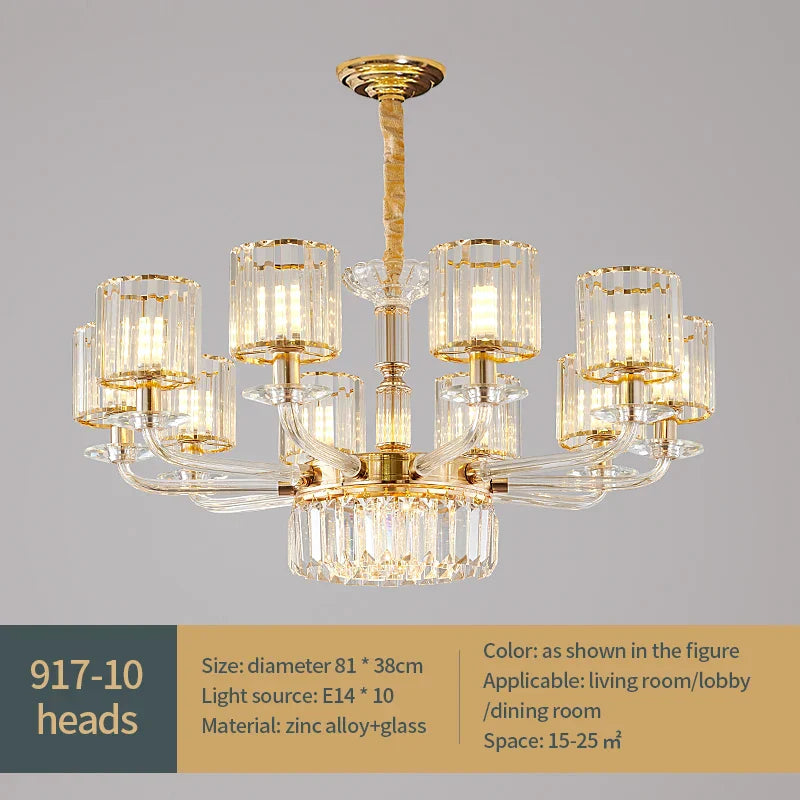 DecorBites™ Crystal Glass Pendant Lamp: Modern European Luxury for Living, Dining, Bedroom