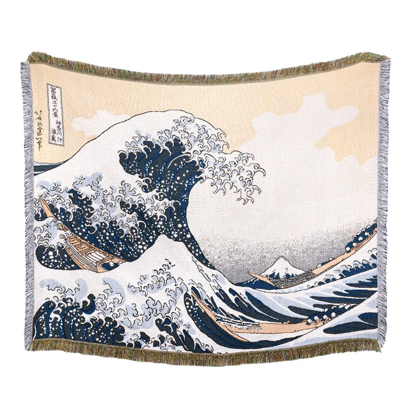 DecorBites™ Geometric Knitted Tassels Throw Blanket