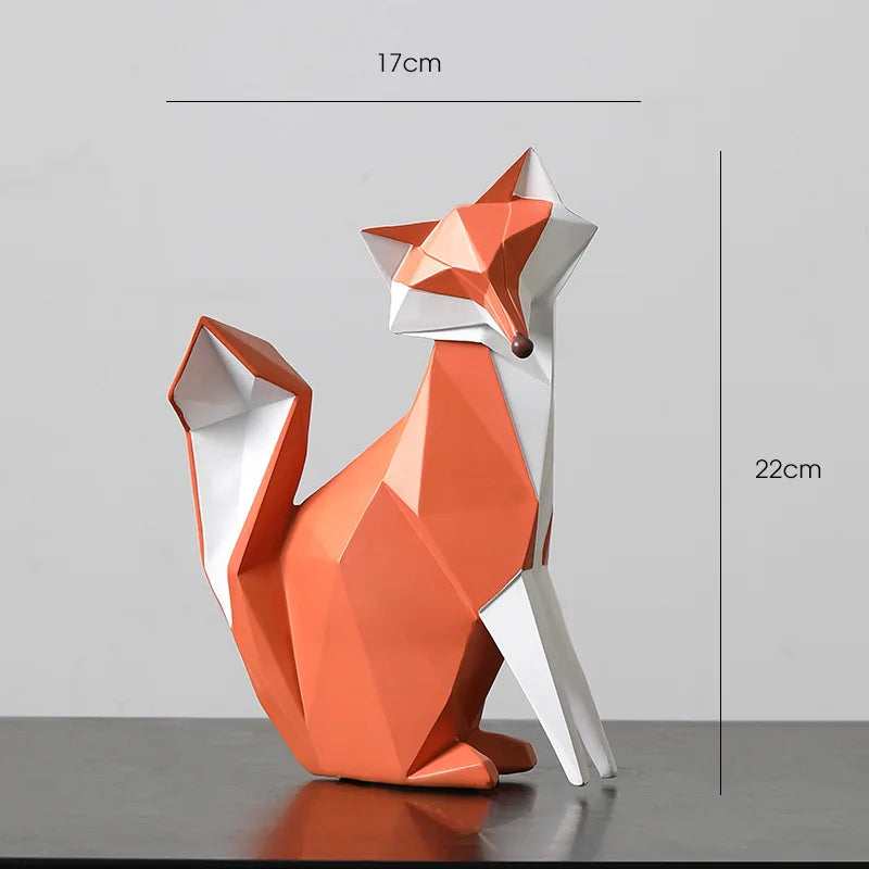 DecorBites™ Fox Figurine Resin Art Sculpture for Modern Home Decor and Gifts