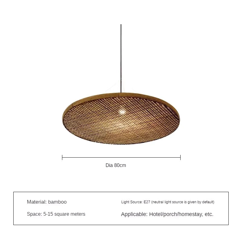 Japanese Retro Bamboo Handmade Restaurant Pendant Light Wabi Sabi Style Hotel Banquet Hall Light Homestay Tea Room Light