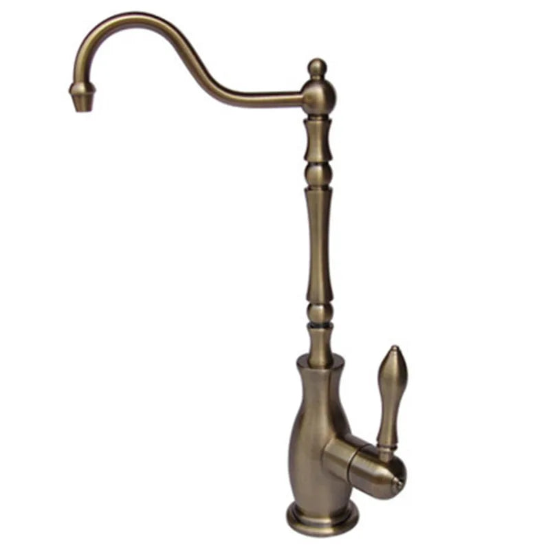 DecorBites™ Gold Kitchen Sink Faucet Cold Water Tap 360° Rotating Drinking Faucet Solid Brass