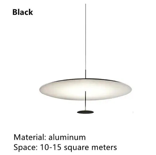Postmodern Saucer Metal Pendant Light in White or Black