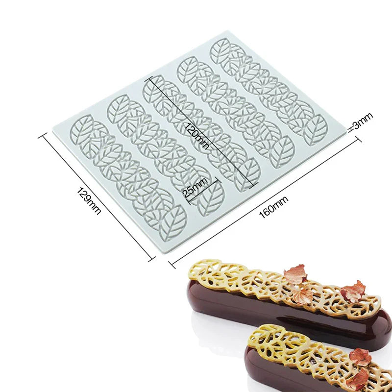 DecorBites™ Heart Leaf Shaped Silicone Mold for Dessert Decoration and Molecular Gastronomy