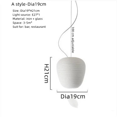 DecorBites™ Glass Cocoon Pendant Light for Kitchen Dining Table, E27 LED Hanging Lamp