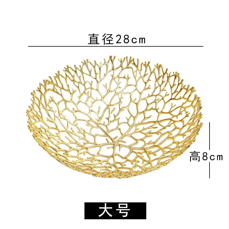 DecorBites™ Coral Shapes Metal Tray: Stylish Home Decor Organization Container