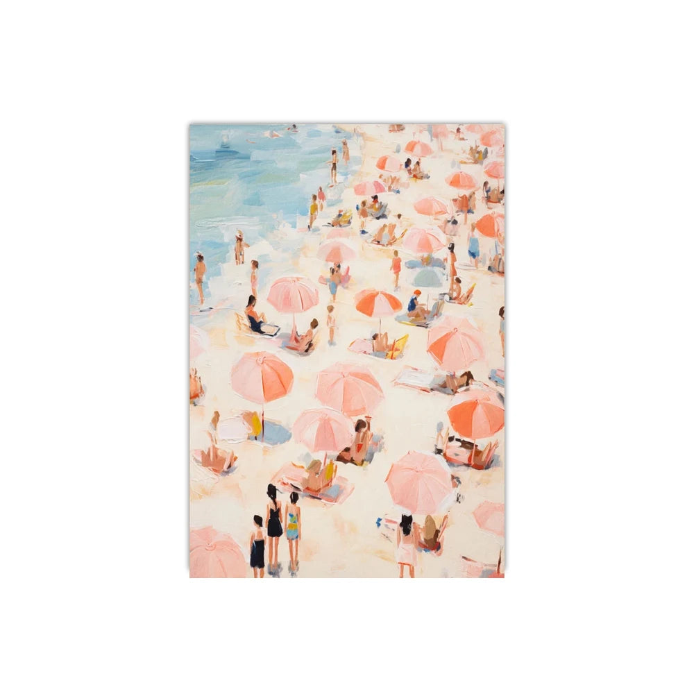Frameless Summer People Swimming Canvas Wall Art