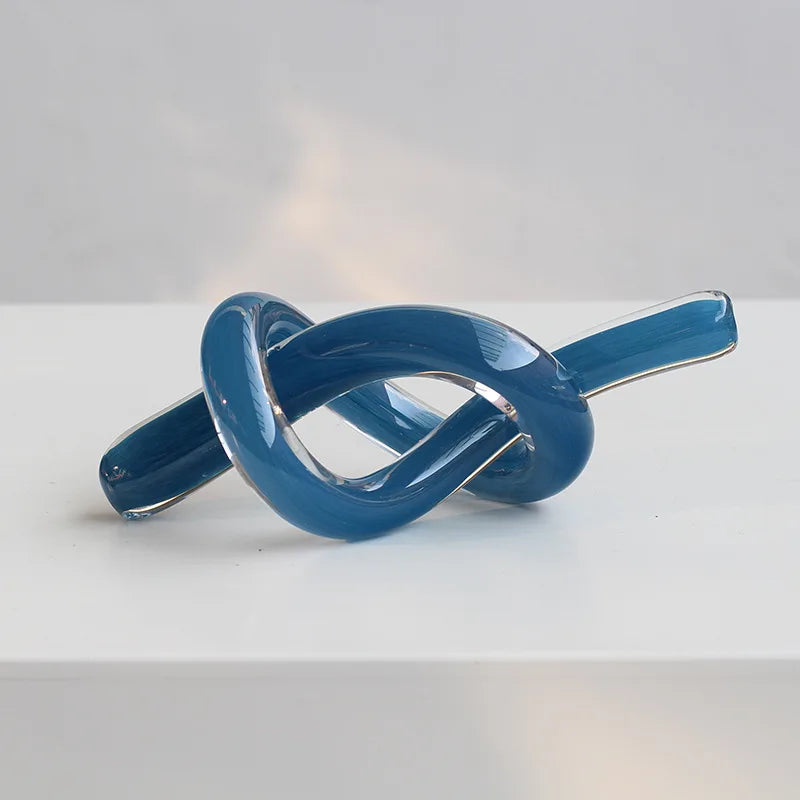 DecorBites™ Geometric Glass Sculpture Twine Knot Decor Home Decor Accessory