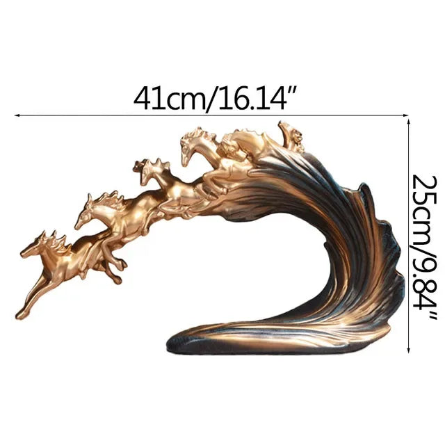 DecorBites™ Galloping Horse Luxury Sculpture: Elegant Decor for Office, Living Room & Store.