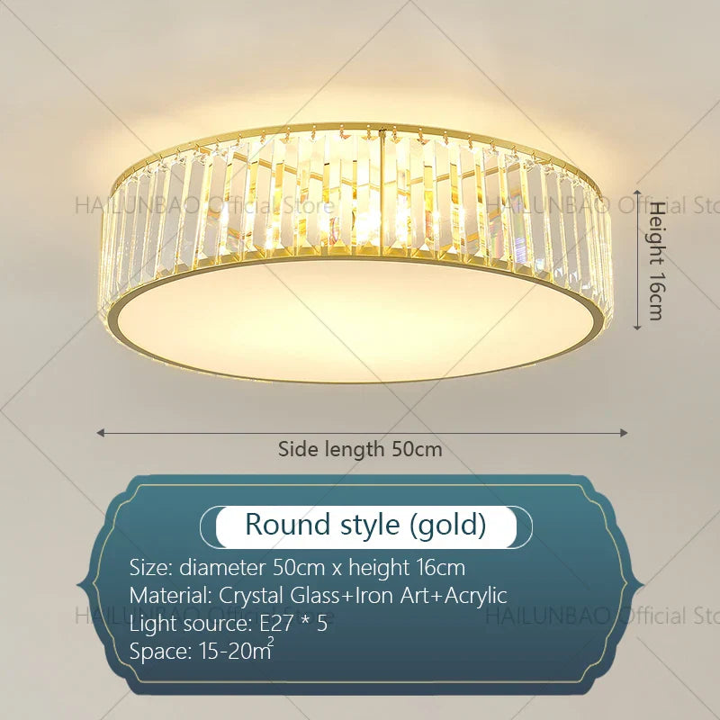 DecorBites™ Crystal Zen Ceiling Light for Living Room, Bedroom, and Dining Room