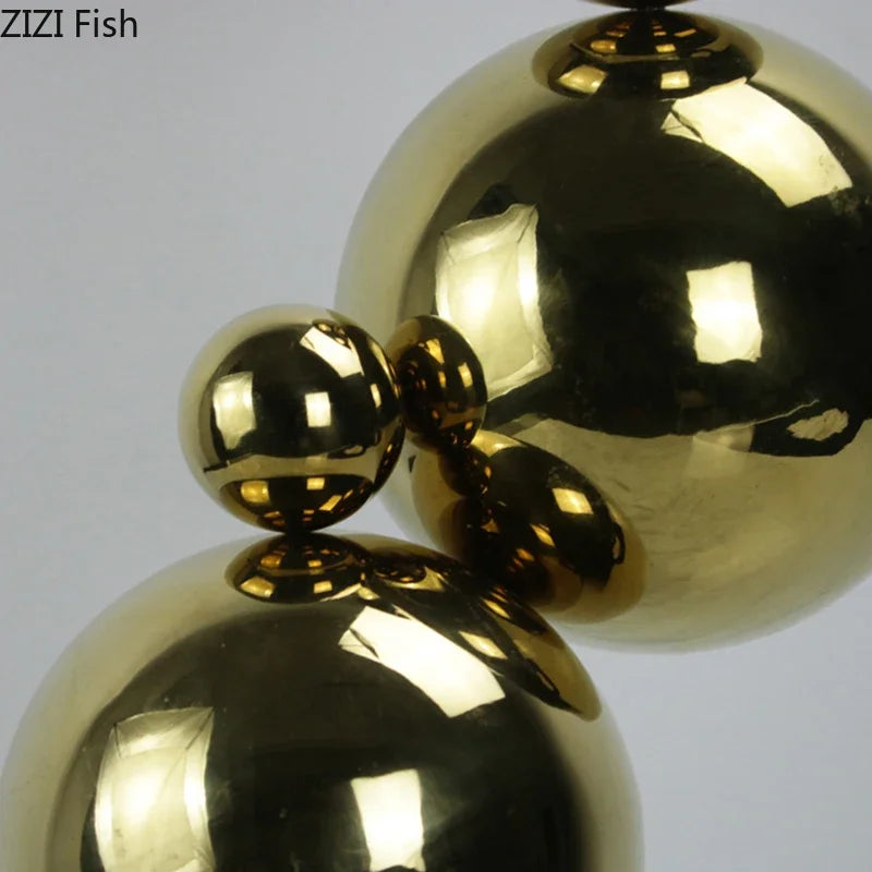 DecorBites™ Golden Balls Geometric Metal Sculpture Room Desk Decoration Ornaments
