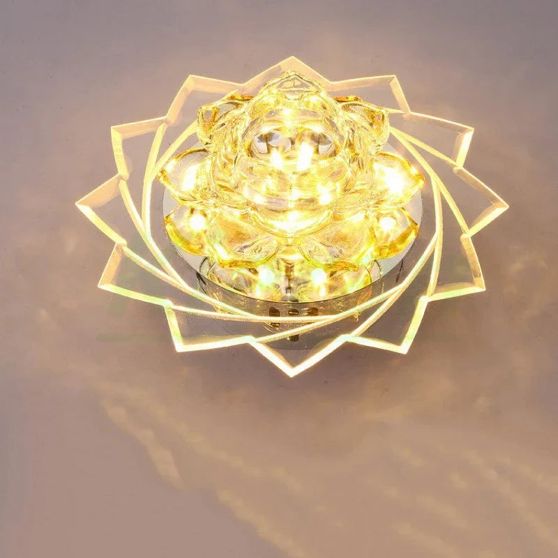 DecorBites™ Lotus Crystal LED Ceiling Lamp, Nordic Brights, Modern Style