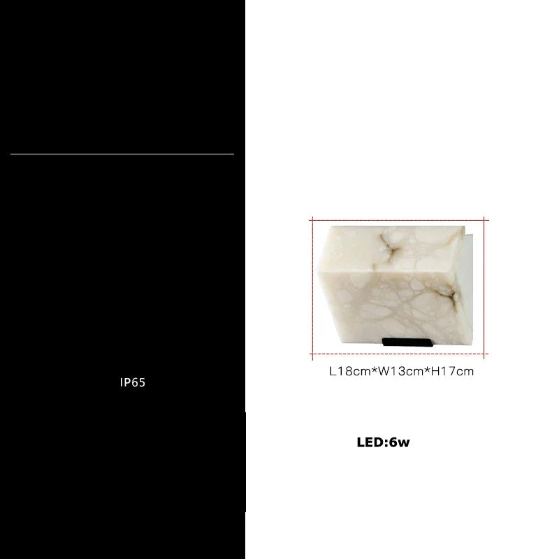 DecorBites™ Art Deco Marble Cube LED Wall Sconce Indoor Outdoor IP54 Waterproof
