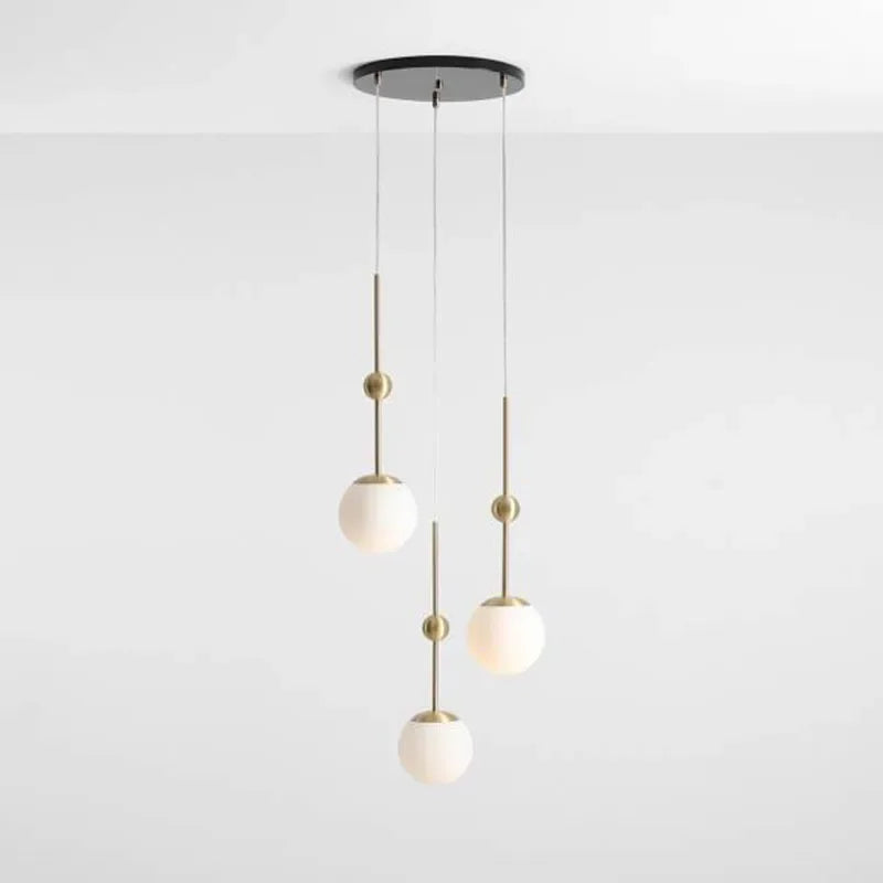 DecorBites™ Gold Glass Chandelier 3-Head Lamp Fixture for Living & Dining Room