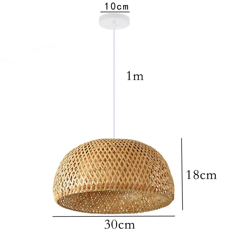 DecorBites™ Bamboo Pendant Lamp Hand Knitted