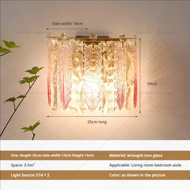 DecorBites™ Luxe Crystal Glass Wall Lamp for Aisle, Living Room, Bedroom & Corridor Lighting