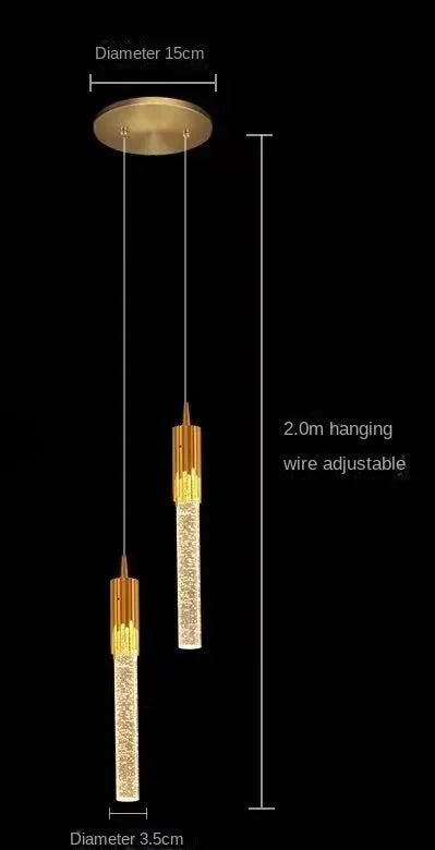 DecorBites™ Crystal LED Pendant Light: Modern Hanging Bar Lamp for Bedroom, Living Room, & Home Decor