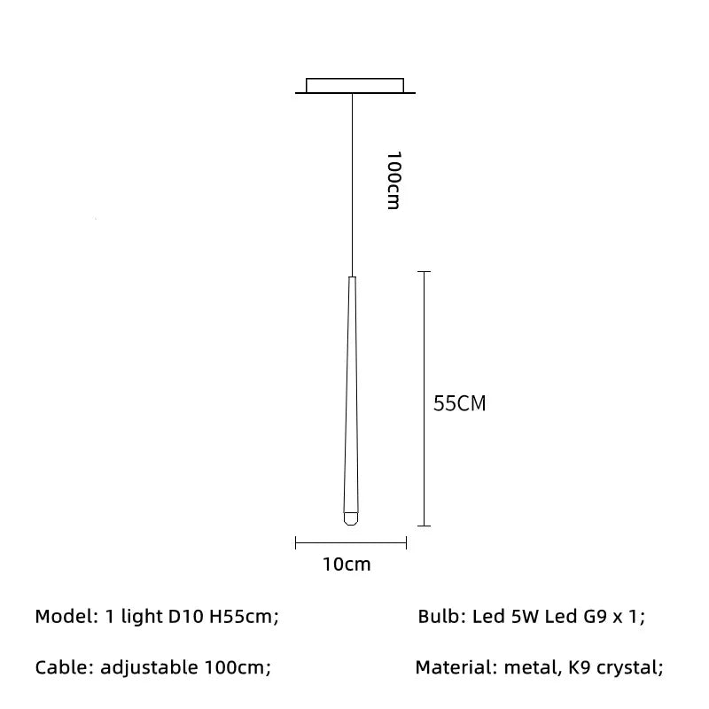 DecorBites™ Crystal LED Pendant Chandelier for Retro Villa Stairs