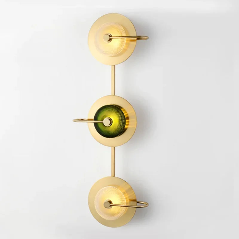 DecorBites™ Green Crystal Wattle Circle Wall Lamp - Nordic Minimalist Art Deco Lights