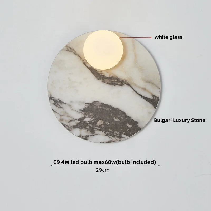 DecorBites™ Glass Globe LED Wall Lamp Nordic Modern Stone Bathroom Mirror Light
