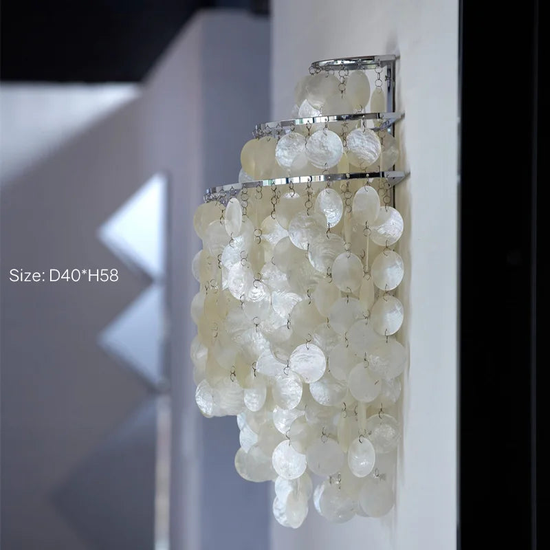 DecorBites™ Aeolian Bells Shell Chandelier for Mediterranean Living Room, Shop, Bar, and Restaurant