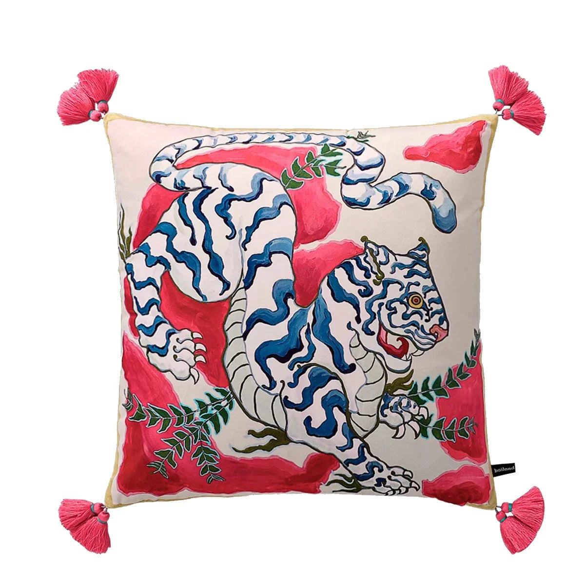 DecorBites™ Luxe Cheetah Halo Pillowcase: Decorative Tassel Cushion Cover GG Style