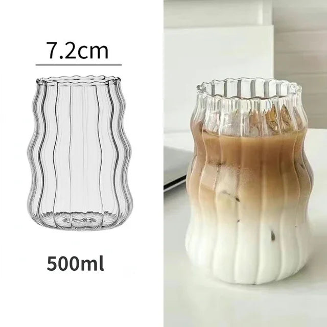 DecorBites™ Gourd Shape Glass Cup Set for Coffee, Whiskey, Wine, Yogurt - 300/520ml