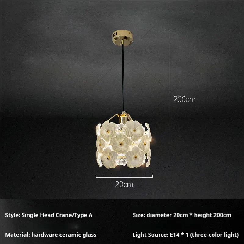DecorBites™ French Light Luxury Bedroom Chandelier Cream Style Romantic Garden Decor