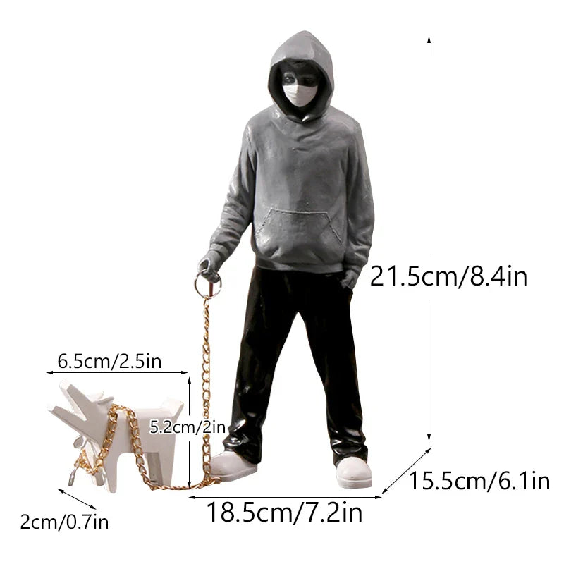 DecorBites™ Dog Sculpture Banksy Statue Modern Pop Art Decor Living Room Office Shelf