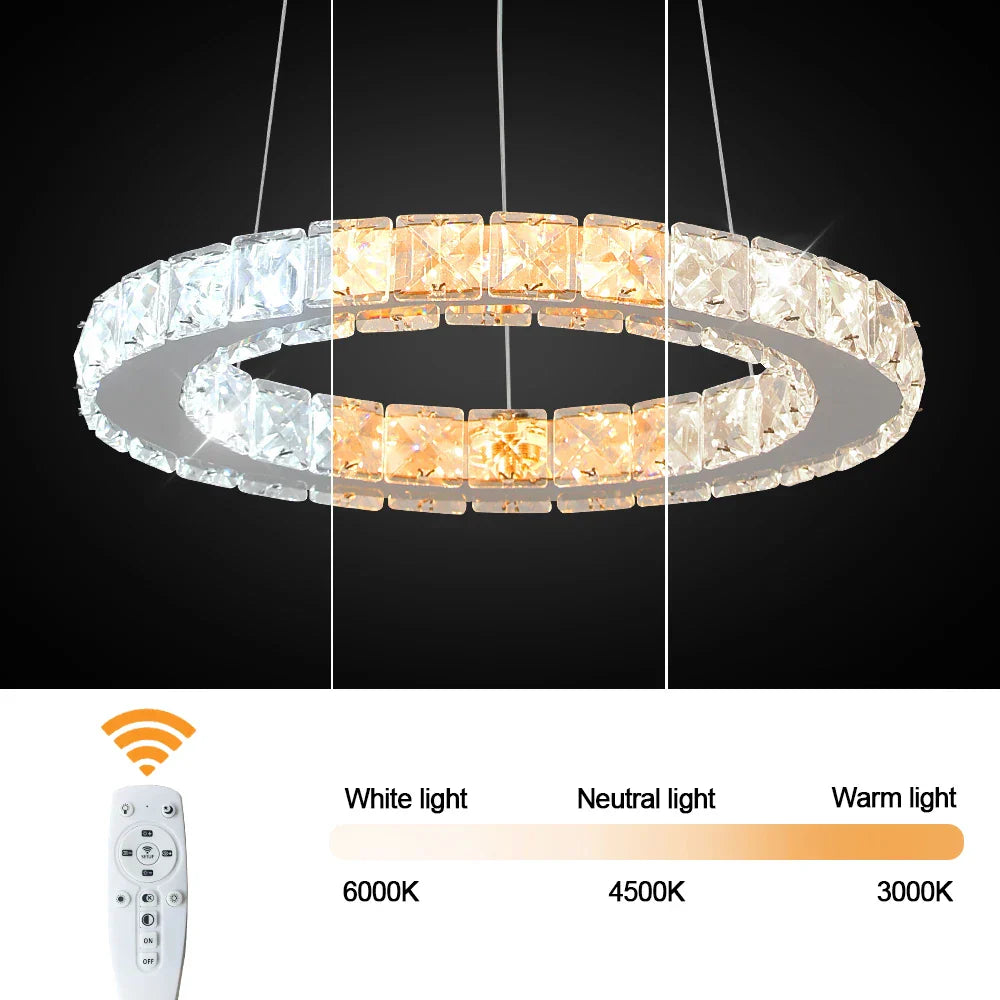 DecorBites™ Crystal LED Pendant Chandelier for Home Décor - Modern Art Fixture