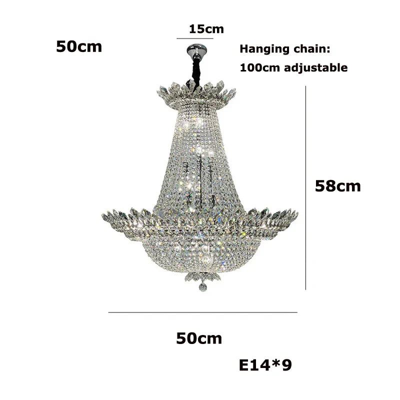 DecorBites™ Crystal LED Chandelier Light Fixture for Luxe Living Room Décor