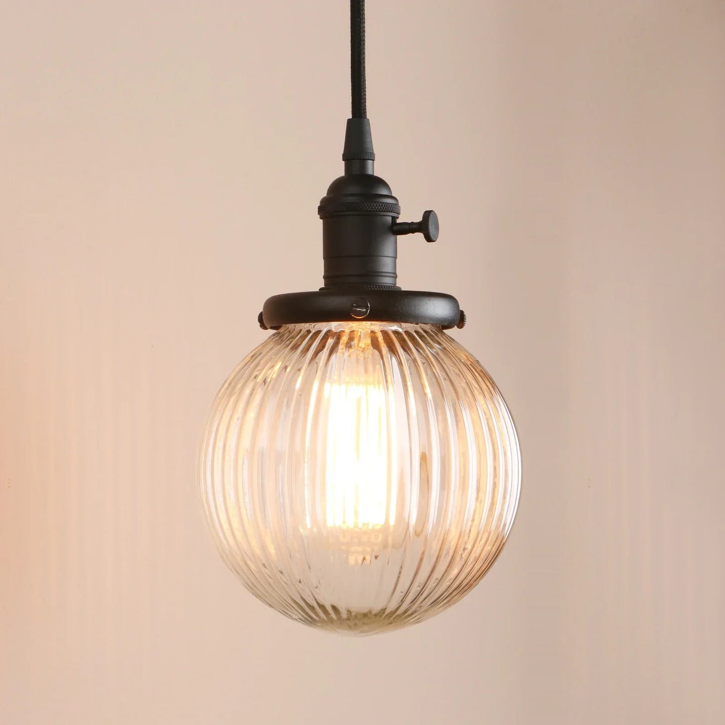 DecorBites™ Clear Glass Globe Pendant Lights E27 Hanglamp for Living Room Loft