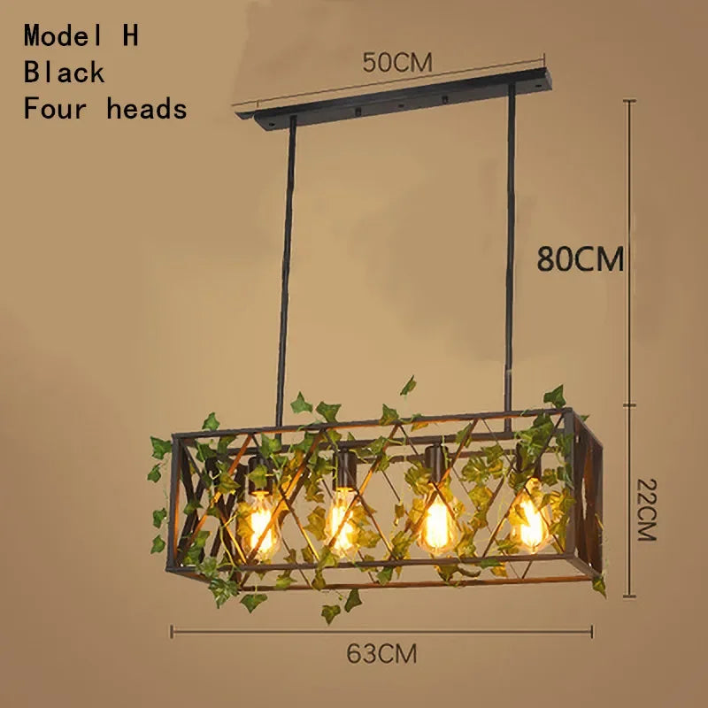DecorBites™ Green Leaf Bird Cage Chandelier for Dining Table and Garden Decor