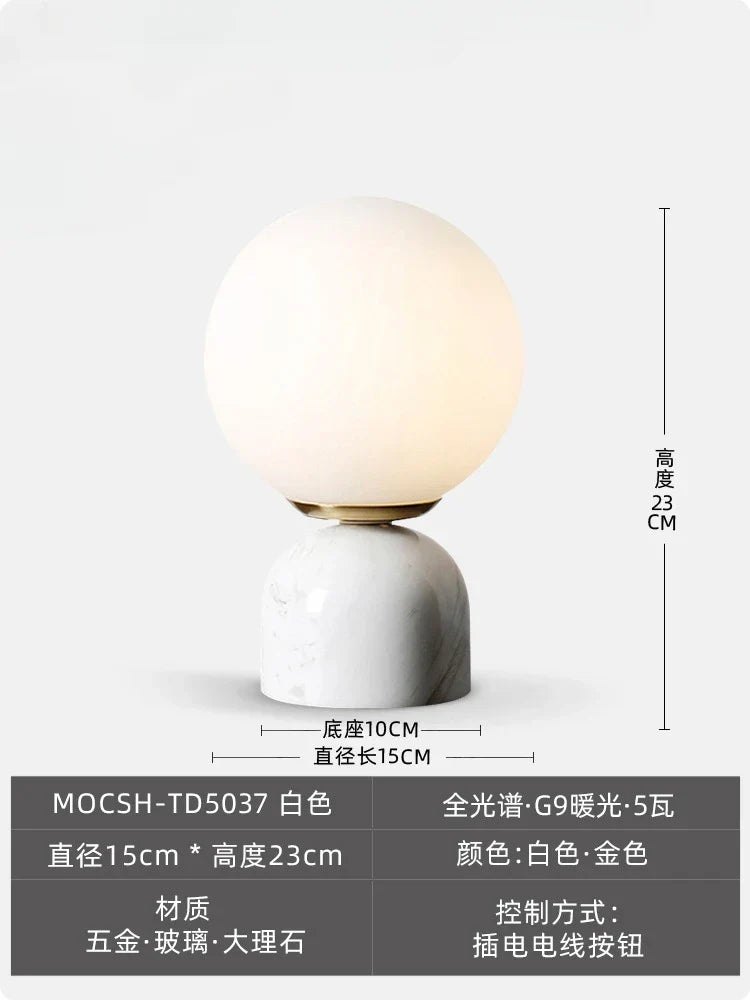 DecorBites™ Cream Wind Marble Table Lamp LED G9 Simple Designer Desk Light