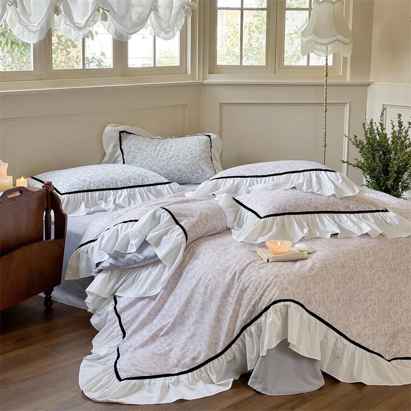 DecorBites™ Cotton Bedding Sets: Sheet, Pillowcase, Duvet Cover, Queen King RU