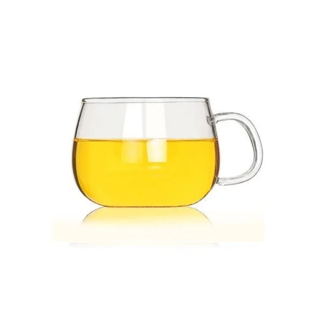 DecorBites™ Glass Tea Cup with Infuser and Lid - 350ml Drinkware for Home and Office
