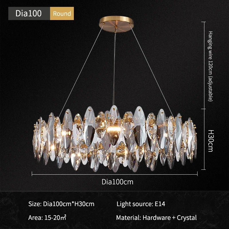 DecorBites™ Crystal Ceiling Chandelier: Modern Luxury E14 Lighting Fixture for Home Decor