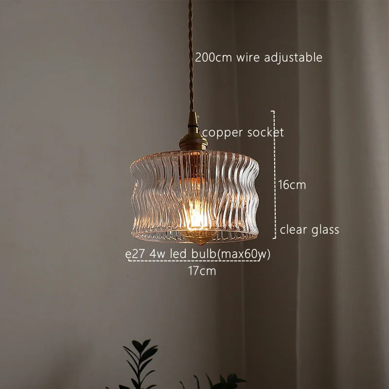 DecorBites™ Green Glass LED Pendant Light - Nordic Modern Hanging Lamp
