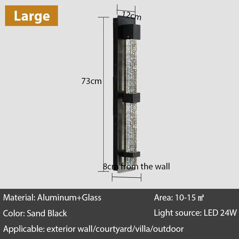 DecorBites™ Crystal Bubble LED Outdoor Wall Lamp for Porch, Entryway & Garden