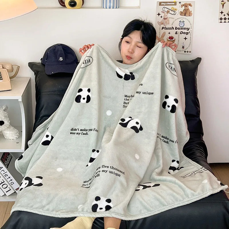 DecorBites™ Double-Sided Thin Velvet Printed Blanket for Adults - Spring Autumn Bedding & Sofa Decor
