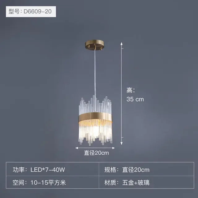 DecorBites™ Gold Crystal Chandelier: Dimmable Luxury Pendant Lamp for Bedroom, Living Room & Hotel
