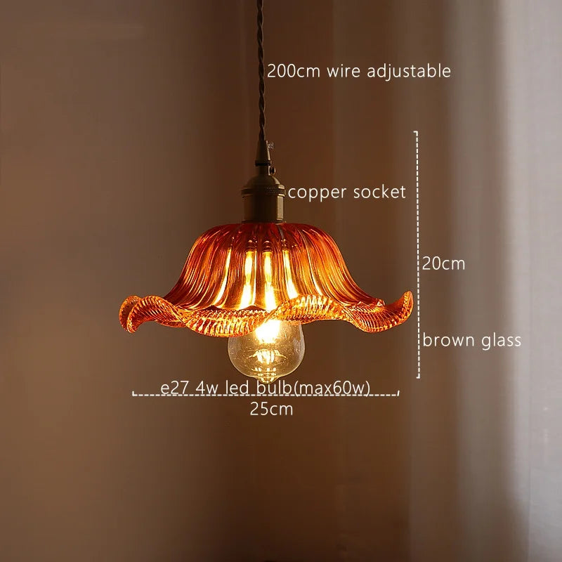 DecorBites™ Green Stripe Glass Pendant Lamp Fixture for Home Decor & Kitchen Lighting