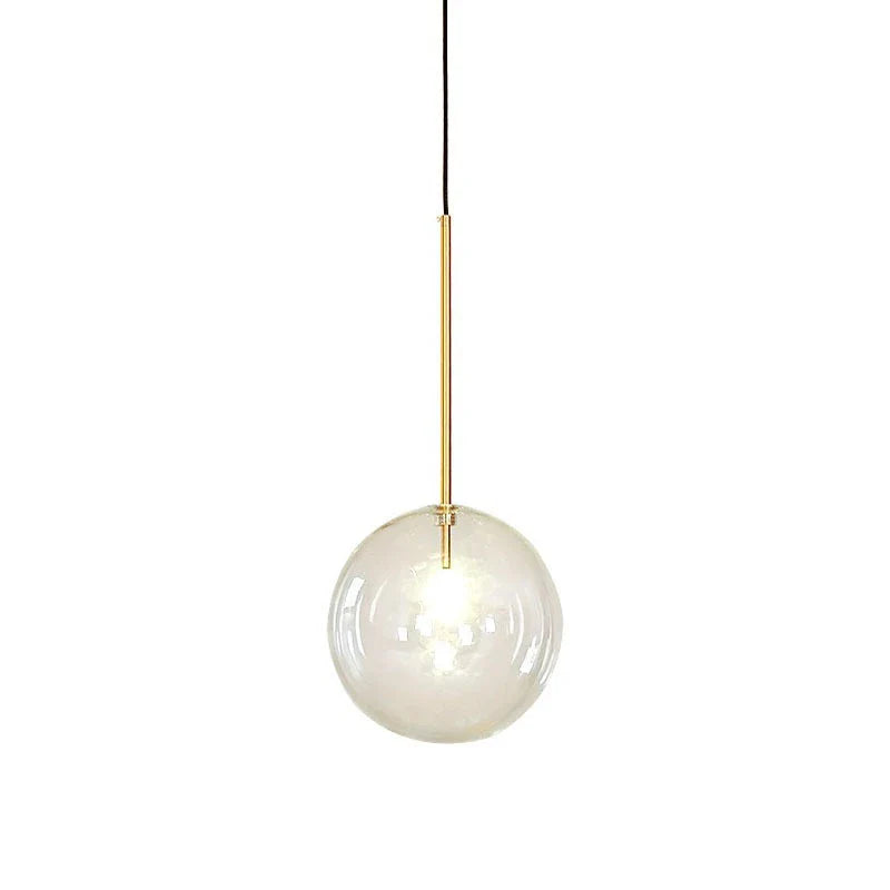 Nordic Clear Glass Globe Pendant Light in Chrome