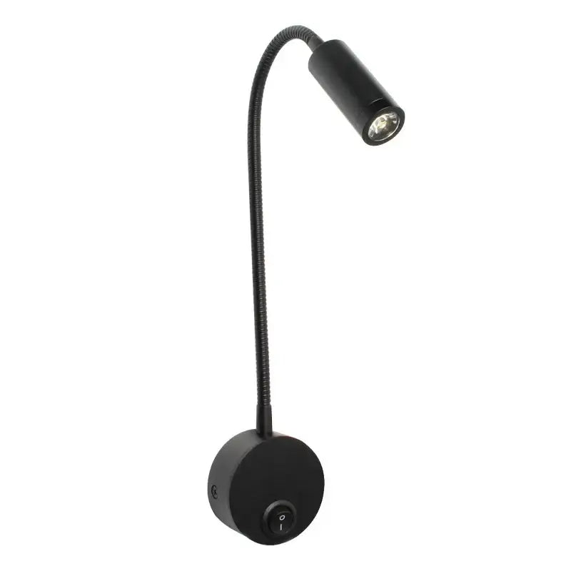 Black gooseneck led bedside wall sconce with flexible segmented neck and cylindrical head for bedroom reading decorbites led bedside