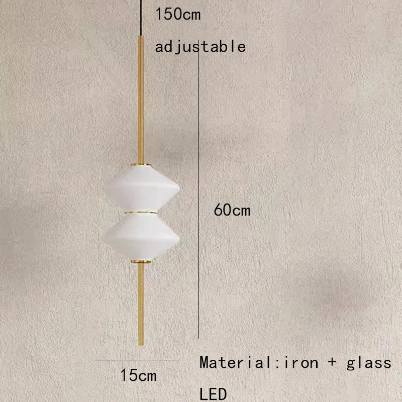 Art Deco White Glass Pendant Light With Gold Metal Wire - Decorbites