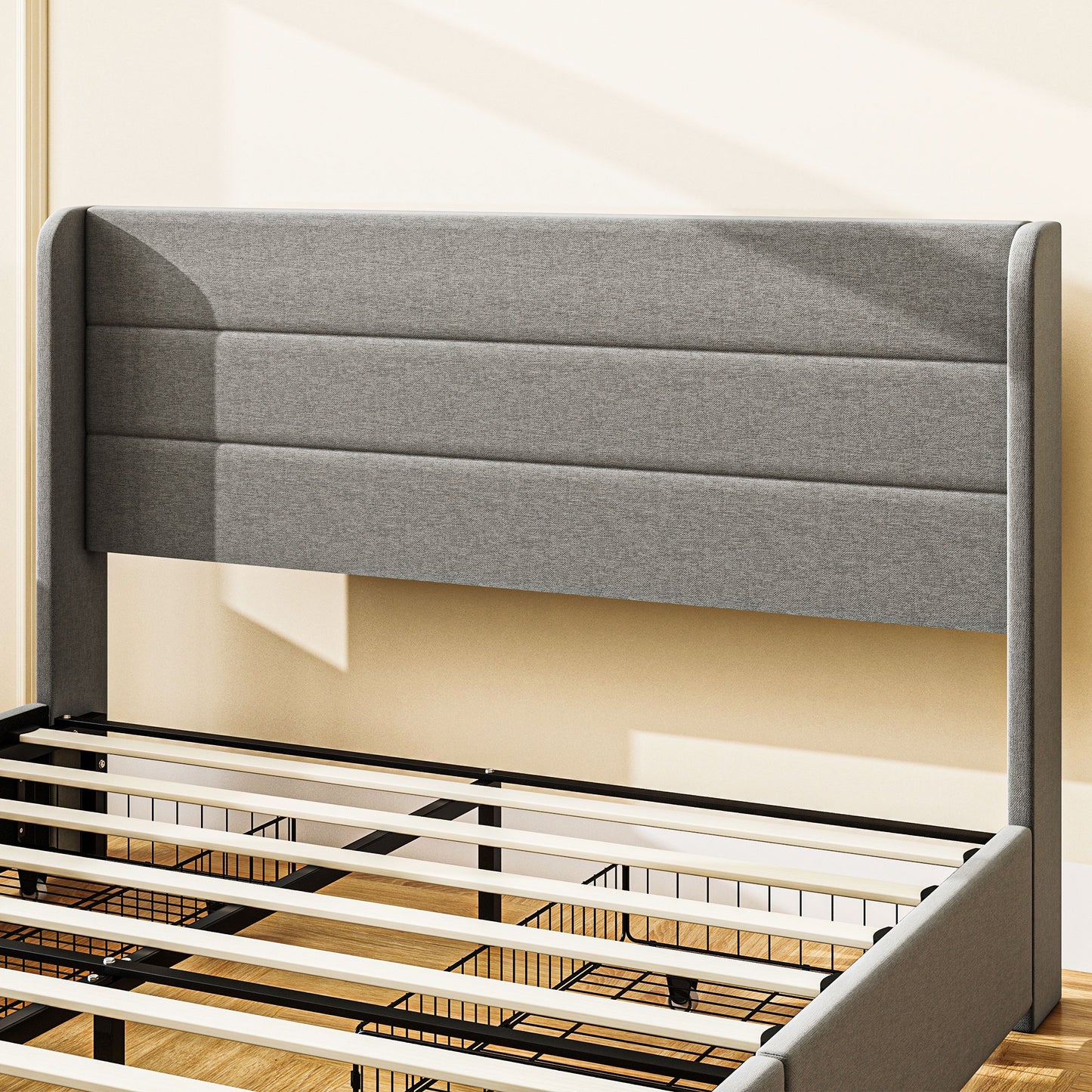 Full Bed Frame with Storage Drawers
