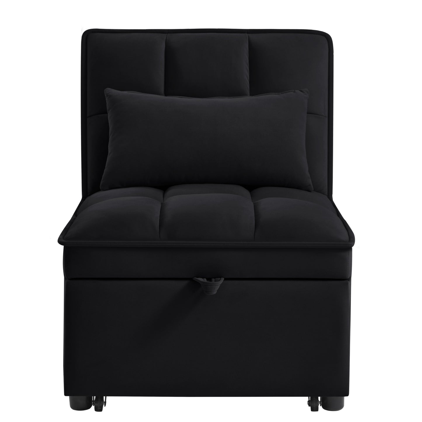 4 In1 Multi-Function Single Sofa Bed With Storage Pockets,Tufted Single Pull-out Sofa Bed With Adjus