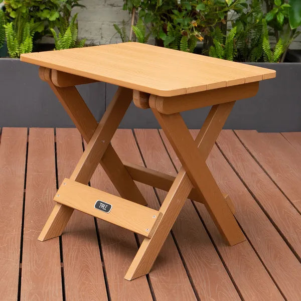 TALE Adirondack Portable Folding Side Table Square All-Weather And Fade-Resistant Plastic Wood Table Perfect For Outdoor Garden; Beach; Camping; Picnics