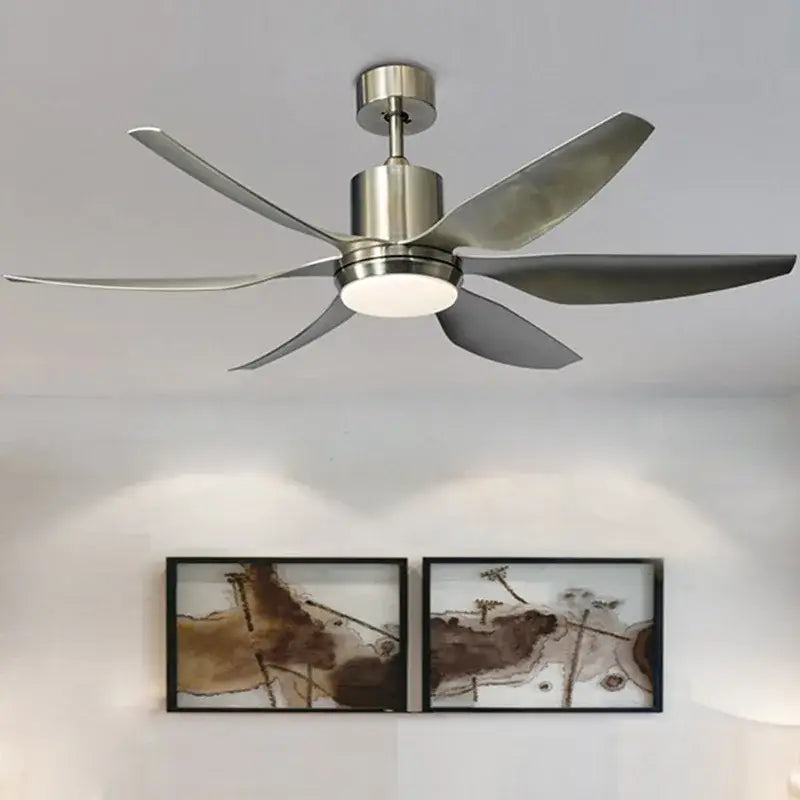 Modern stainless steel decorbites™ 66 inch nordic industrial ceiling fan with five dark gray blades led light and remote control